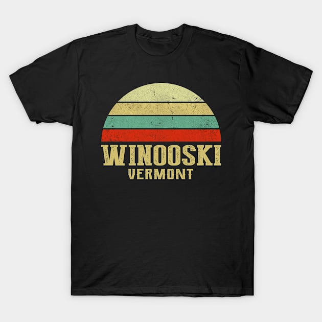 WINOOSKI VERMONT Vintage Retro Sunset T-Shirt by LIPTIN